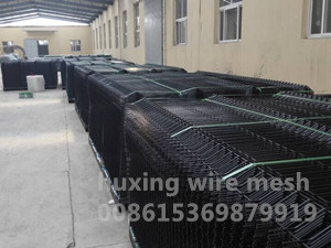 3D Bending Weld Mesh Panel Security Garden Fence AkzoNobel Black PVC Powder Coating