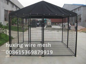 Large Outdoor Safety Metal Dog Run Wire Mesh Kennel with Top Roof