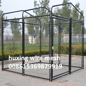 Pet Dog Kennel Run Enclosure Wire Mesh Steel Play Pen Fence with Fabric Cover 