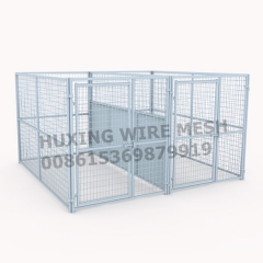 Welded Wire Steel Dog Kennel 2 Runs 10x10x6FT with Fight Guard Divider
