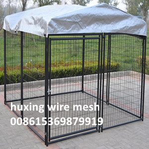 Pet Dog Kennel Run Enclosure Wire Mesh Steel Play Pen Fence with Fabric Cover 