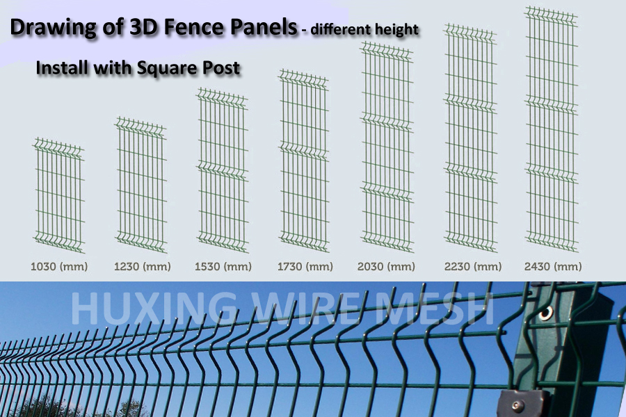 3D PVC Powder Coated Curved Metal Fence Welded Wire Mesh Security Perimeter Fence