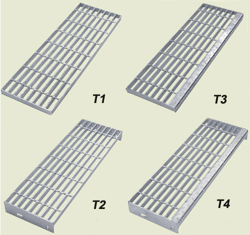 Durable Mild Steel Stair Treads Outdoor Safety HDG Metal Stair Treads Grating