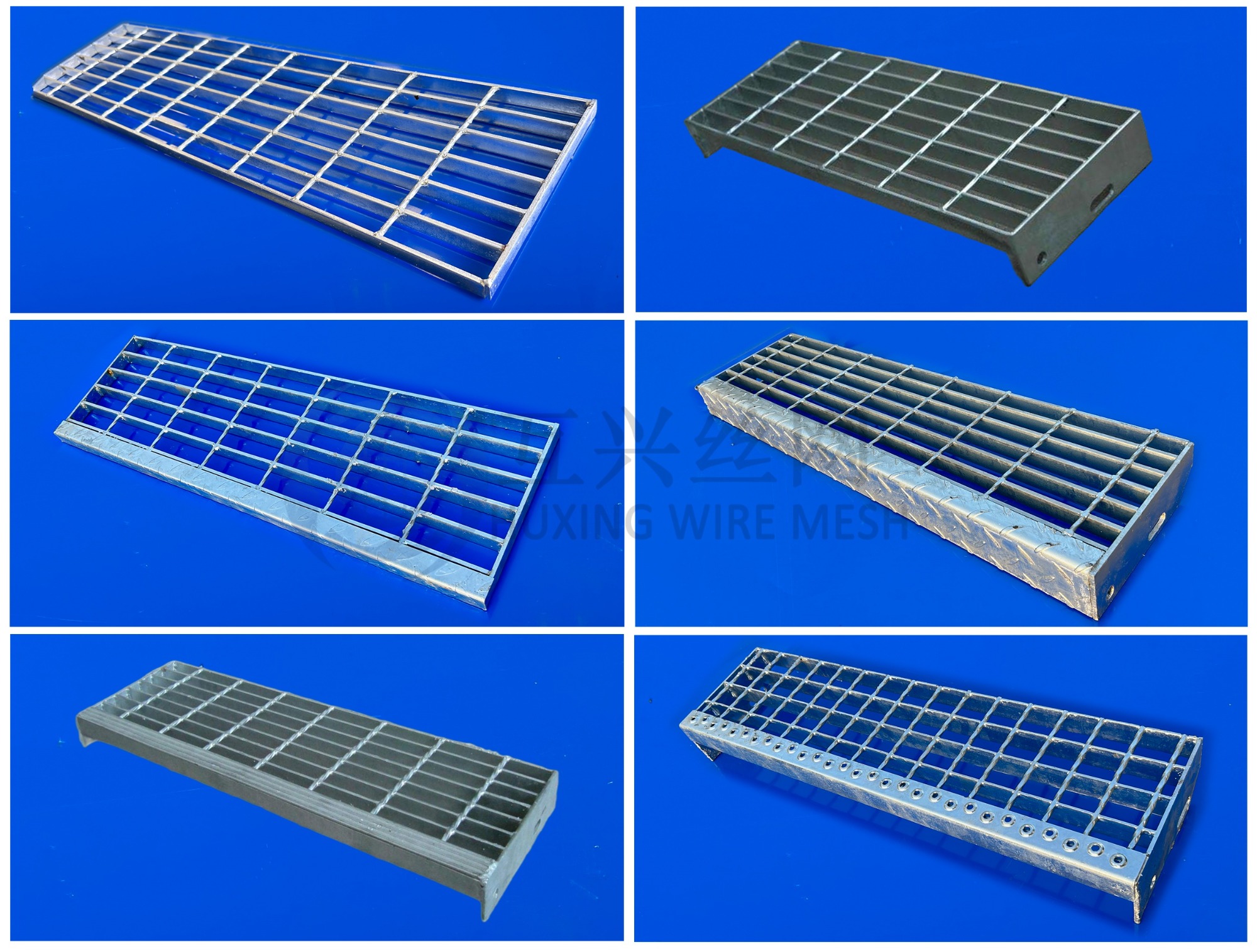 Durable Mild Steel Stair Treads Outdoor Safety HDG Metal Stair Treads Grating