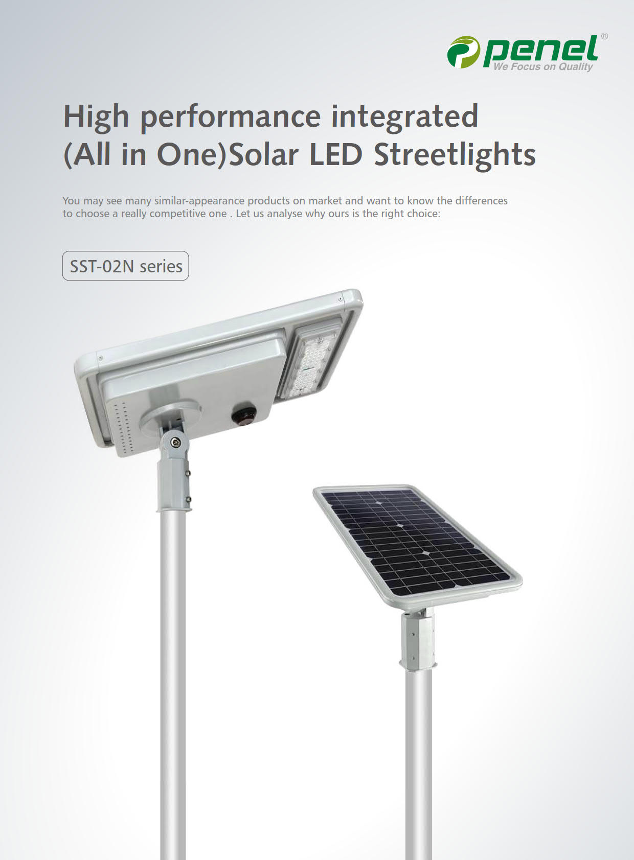 Datasheet of SST-02N (All in one Integrated Solar Street light from PENEL)