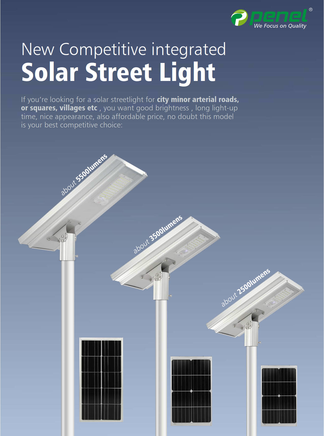 Datasheet of SST-07 (New competitive integrated Solar Street Light from PENEL)