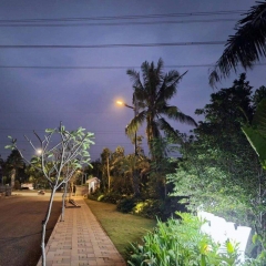 PENEL Integrated Solar streetlights were illuminating a villa area under construction in 2023 in Indonesia
