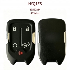 AK014126 Chevrolet 4+1 Button Flip Remote Key, Part No. 13522854, FCC ID HYQ1ES, 433MHz