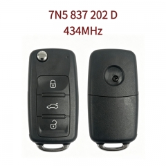 AK001157 Suitable for SEAT 3-button flip remote key, part number 7N5 837 202 D, 434MHz