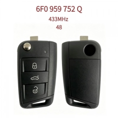 AK001155 Suitable for SEAT 3-button flip remote key, part number 6F0 959 752 Q, 434MHz.