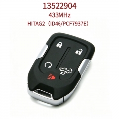 AK019033 GMC 4+1 Button Smart Proximity Key, Part No. 13522904, 433MHz, HITAG2 ID46 PCF7937E Chip