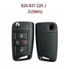 AK008093 Audi 4-button folding remote key, part number 82A 837 220 J, frequency 315MHz