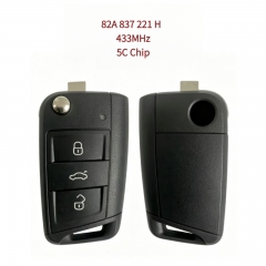 AK008092 Suitable for Audi 3-button folding smart remote key, part number 82A 837 221 H, 433MHz, 5C chip