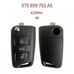 AK001158 Suitable for SEAT 3-button flip smart remote key (Part No. 575 959 752 AS, 433MHz, 48 chip)