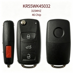 AK001139 Suitable for Volkswagen 3+1 button flip remote key, 315MHz, ID46 chip, FCC ID KR55WK45032