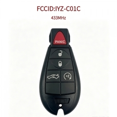 AK024071 Compatible with Dodge 4+1 button remote key; FCC ID: IYZ-C01C; 433MHz; non-keyless start.