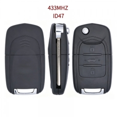 AK014098 Chevrolet 3-Button Flip Remote Car Key (433MHz, ID47 Chip)