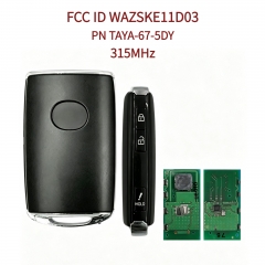 AK026068 Mazda Part Number TAYA-67-5DY, FCC ID WAZSKE11D03, 3-Button, 315MHz, Smart Keyless Entry Remote Key