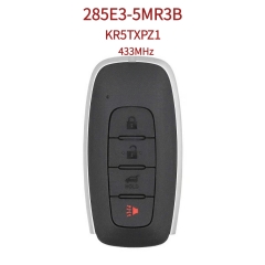 AK027123 Smart remote key for Nissan, 3+1 buttons, 433MHz, FCC ID KR5TXPZ1, PN 285E3-5MR3B S180146105
