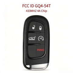 AK024070 Smart Remote Key for Jeep (4+1 Buttons, 433MHZ 4A Chip, FCC ID GQ4-54T, PN 68141580AJ)