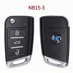 AK043112 KeyDiy KD Universal Flip Remote Key 3 Buttons VW MQB Type NB15 Car Folding Remote Key
