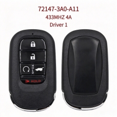 AK003148 Suitable for Honda 4+1 Button 433MHz Smart Remote Key (FCC ID: KR5TP-4, PN: 72147-3A0-A11, Driver 1)