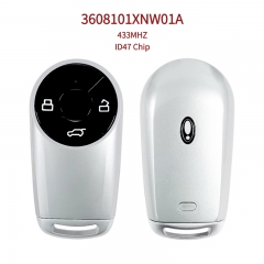 AK089001 Smart Remote Key for Great Wall – 3-Button, 433MHz, ID47 Chip (Part No. 3608101XNW01A)