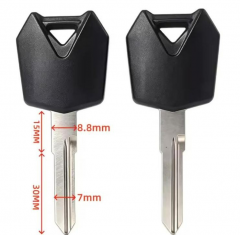 AS038054 Aftermarket Black Transponder Key Shell For Kawasaki Motorcycle, Uncut Key Blade