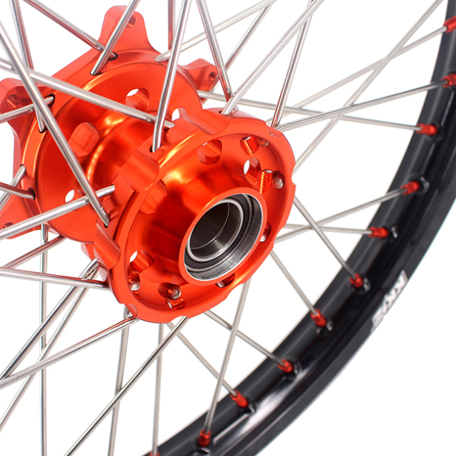 KKE 21/19 MX Off-road Wheels set Compatible with KTM XCF SXF 2003-2022 Orange Nipple