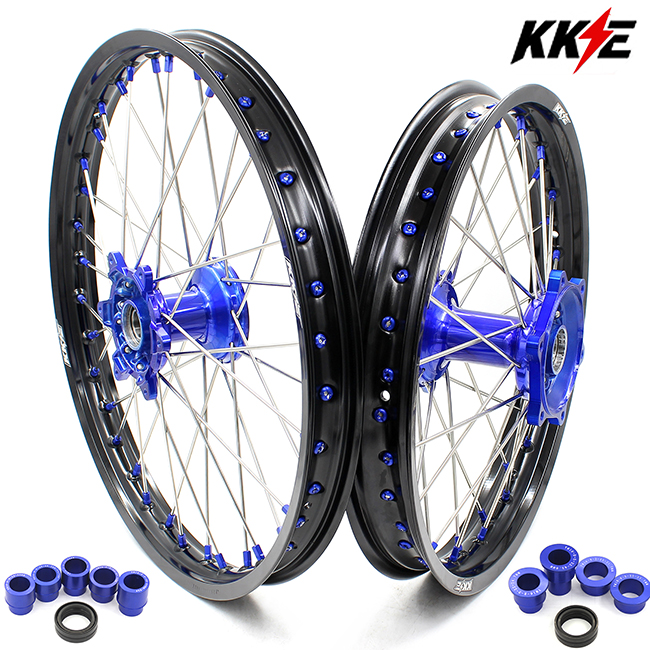 KKE 21/19 Cast Hubs Billet Rims MX Dirt Bike Wheels Fit Yamaha YZ125