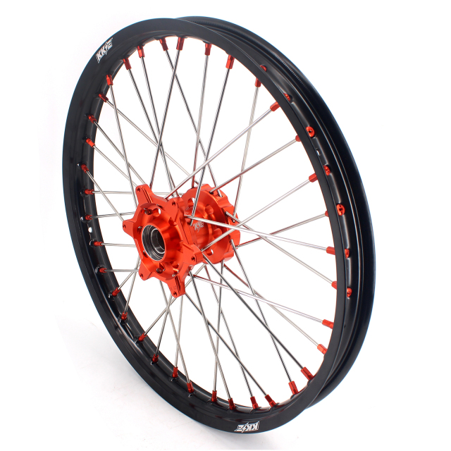 KKE 21/19 MX Off-road Wheels set Compatible with KTM XCF SXF 2003-2022 Orange Nipple