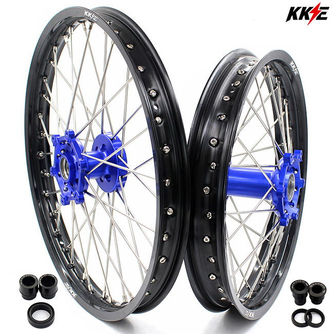 KKE 21/18 Dirt Bike Enduro Wheels Set Fit YAMAHA WR250R 20082020 Blue Hub