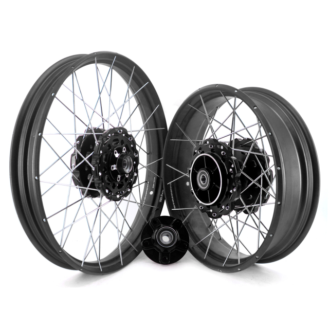VMX 2.15*21"/4.25*18" Tubeless Wheels Compatible with Honda Africa Twin CRF1000L 2016-2020 Black Rim