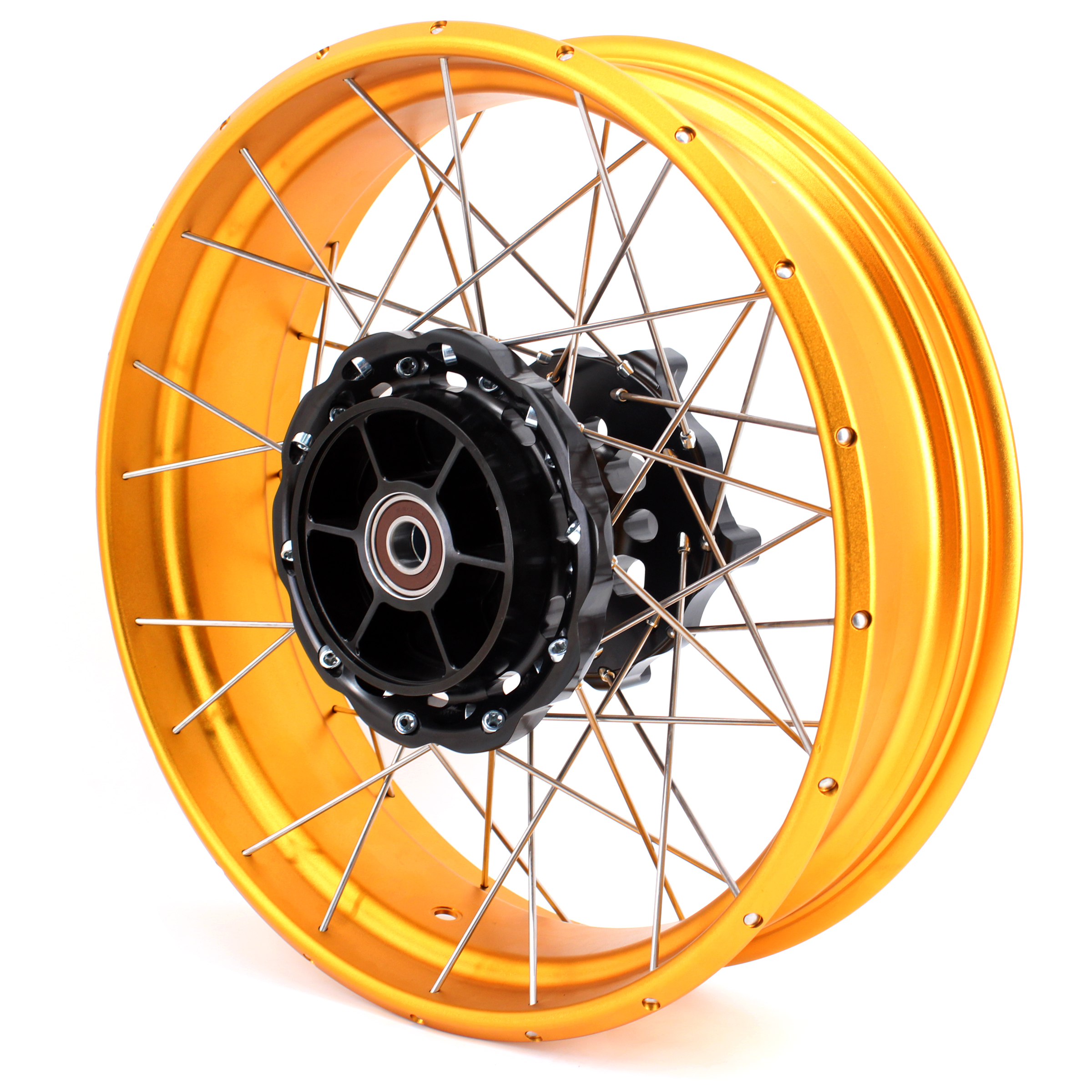 VMX 2.15*21"/4.25*17" Tubeless Wheels Rims Fit BMW F800GS 2008-2020 Black Hub Gold Rim