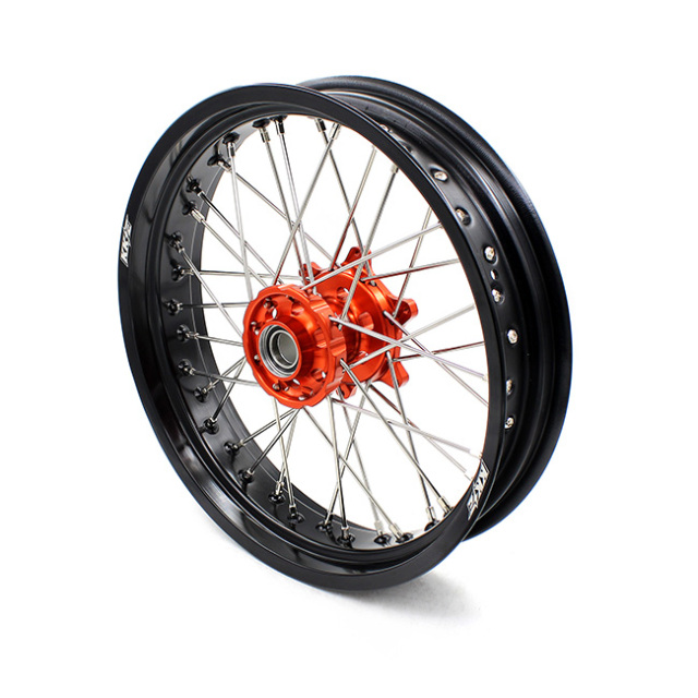 KKE 3.5/4.25 Motorcycle Supermoto Wheel Set Compatible with KTM SX-F EXC-R 250 500 530 Orange Hub