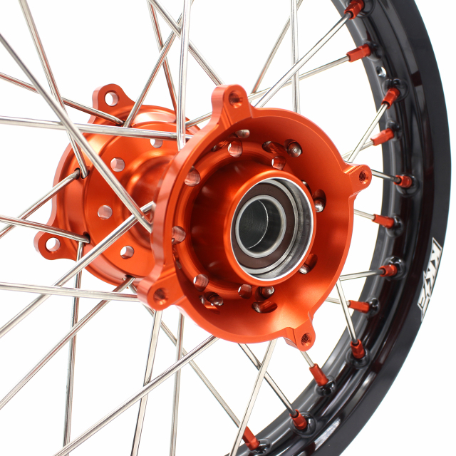 KKE 19/16 Kid's Big Wheels Set Compatible with KTM85 SX 2003-2020 Orange Nipple