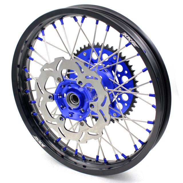 KKE 21/18 Enduro Dirt Bike Wheels Set Blue Nipple Disc Fit YAMAHA YZ125 YZ250 1999-2016 YZ450F 2003-2015
