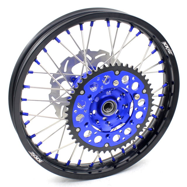 KKE 21/18 Enduro Dirt Bike Wheels Set Blue Nipple Disc Fit YAMAHA YZ125 YZ250 1999-2016 YZ450F 2003-2015