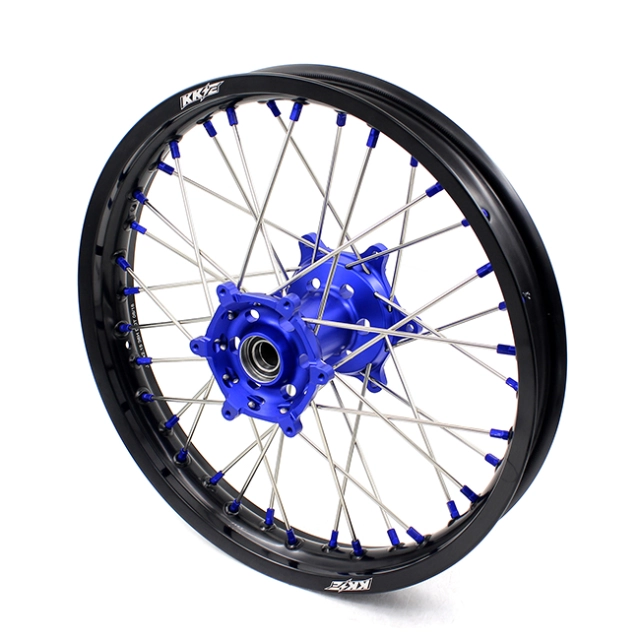 KKE 21/18 Dirtbike Enduro Wheels Rims Set Fit YAMAHA WR250F 01-18 WR450F 03-18 Blue Nipple
