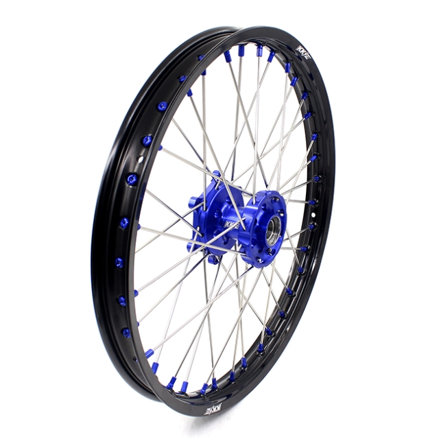 KKE 21/18 Dirtbike Enduro Wheels Rims Set Fit YAMAHA WR250F 01-18 WR450F 03-18 Blue Nipple