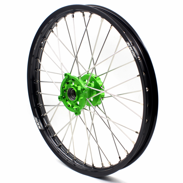 KKE 1.6*21/2.15*19 MX Wheels Rims Set Fit KAWASAKI KX250F KX450F 2006-2021 Green Hub