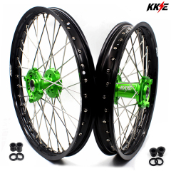 KKE 1.6*21/2.15*19 MX Motorcycle Wheels Rims Set Fit KAWASAKI KX250F KX450F 2006-2023 Green Hub