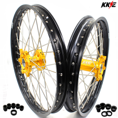 KKE 21/19 Dirt Bike MX Wheels Rims Fit YAMAHA YZ125 YZ250 1999-2024 YZ250F YZ450F 2003-2024 Gold Hub