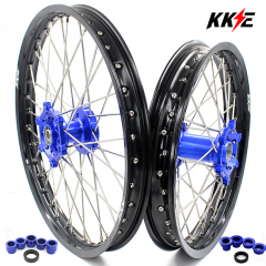 KKE 21/19 MX Dirt bike Motorcycle Wheels Rims Set Fit YAMAHA YZ125 YZ250 1999-2024 YZ250F YZ450F 2003-2024 Blue