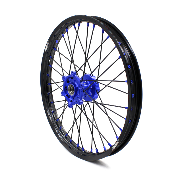 KKE 21/19 Dirt Bike MX Wheels Rims Set in Blue Hub/Black Spoke Fit YAMAHA YZ125 YZ250 1999-2022 YZ250F YZ450F