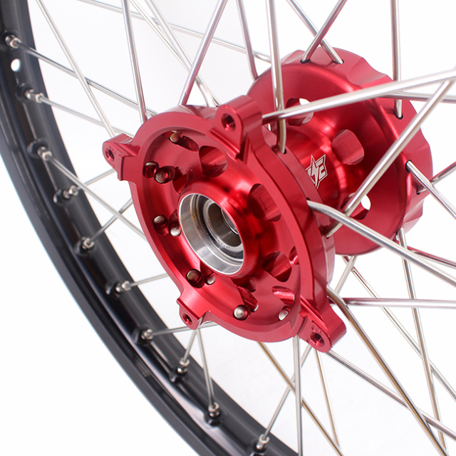 KKE 21/19 Dirtbike MX Wheels Rims Set Fit SUZUKI RMZ250 07-22 RMZ450 05-22 Red Hub