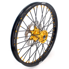 KKE 21/19 MX Dirt Bike Wheels Set Fit Suzuki RM125 , RM250 2001-2008 Gold Nipple Black Spoke Disc