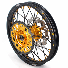 KKE 21/19 MX Dirt Bike Wheels Set Fit Suzuki RM125 , RM250 2001-2008 Gold Nipple Black Spoke Disc