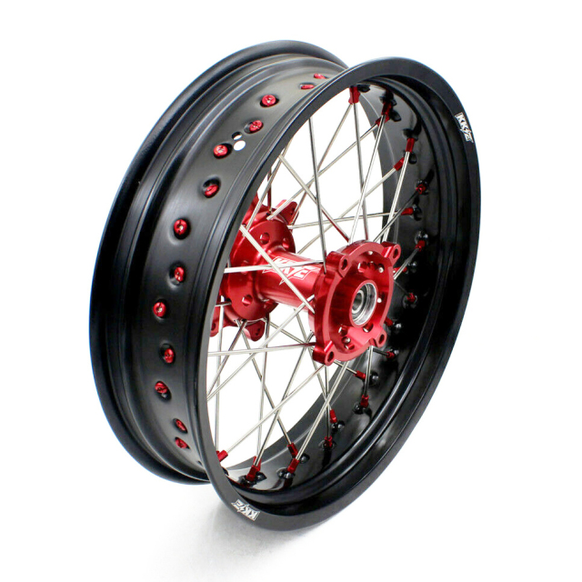 KKE 3.5/4.25*17 Supermoto Wheels Rim Set Fit HONDA XR650L 1993-2021 Red Hub/Nipple