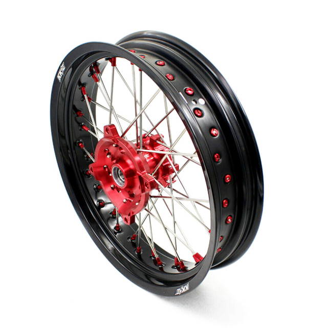 KKE 3.5/4.25*17 Supermoto Wheels Rim Set Fit HONDA XR650L 1993-2021 Red Hub/Nipple